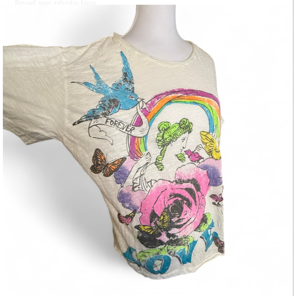 Magnolia Pearl Love Poets Tee NWT One Size Boho Graphic Cotton Shirt - Picture 3 of 8